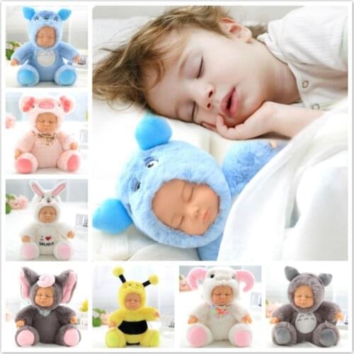 Baby Plush Doll Newborn Plush Stuffed Toys Kids Accompany Sleep Cute PVC Face Plush Animal Doll Kids Birthday Gift