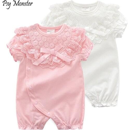 Brand Newborn Baby High Quality Lace Flower Romper Girls 100% Cotton Princess Infant 1 year birthday photography Roupa G106