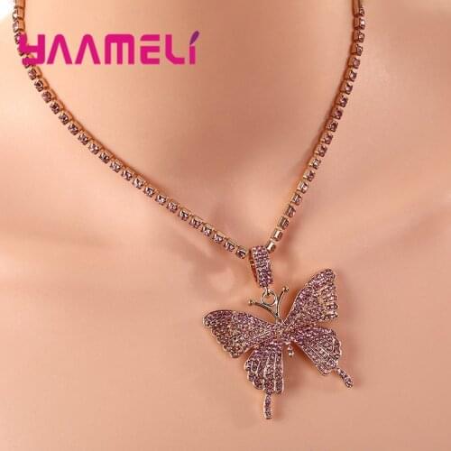 Elegance Ladies Bracelets Shining 925 Sterling Silver Full Rhinestone Cubic Zircon Betterfly Charms Bangle for Wedding Party