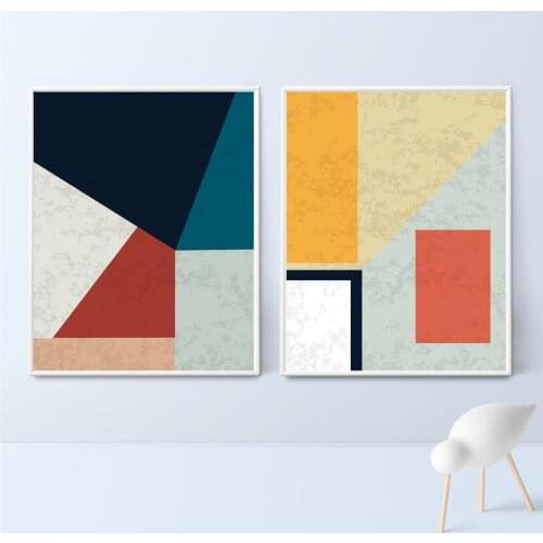 Geometric Colored Nordic Modern Poster Canvas Print Painting Wall Art Bedroom Home Decoration