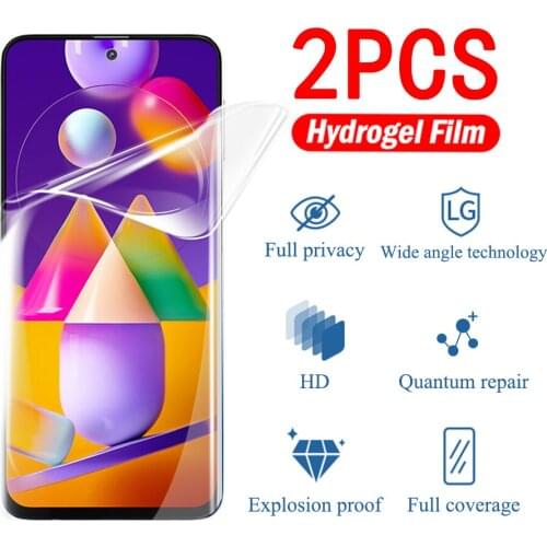 2Pcs Hydrogel Film For Samsung Galaxy M31s M30S M51 M60s M80S M21 M11 M10 M01 Full Cover Screen Protector Not Protective Glass