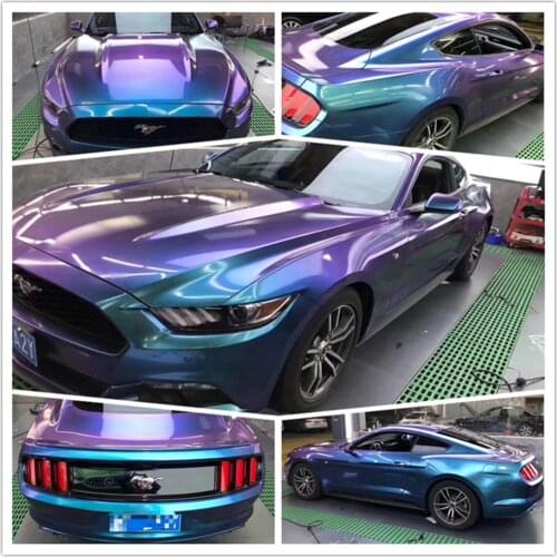 High Gloss Glitter Chameleon Purple DarkBlue Car Stickers Vinyl Film Car Wrap Sticker Decals Sheet Air Release Film