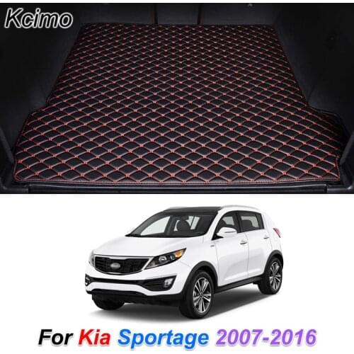 Leather Car Trunk Mat for Kia Sportage 2007-2016 Cargo Liner Trunk Floor Pad Carpet Car Accessories