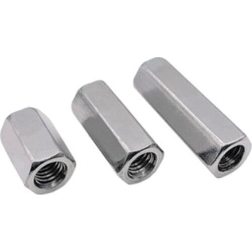 M3 M4 M5 M6 M8 M10 M12 304 Stainless Steel Rod Long Coupling Nut Hex High Strength Hex Nutsert