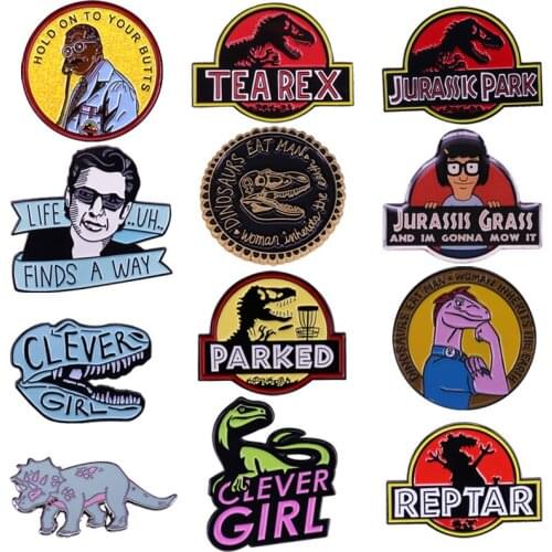 Cute Animal Dinosaur Hard Lapel Pins Backpack Jeans Enamel Brooch Pin Women Fashion Jewellery Gifts Cartoon Badges