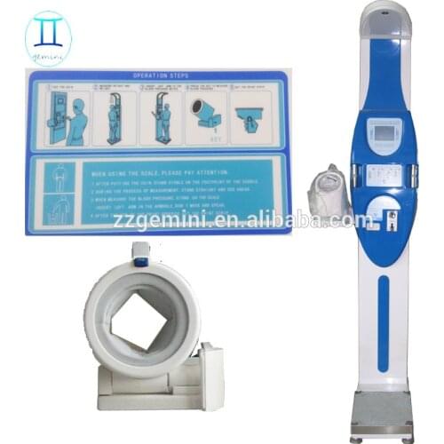 Coin-operated lcd Tv display coin vending machine, bmi ulstasonic multi-function body weighing scale with height measuring