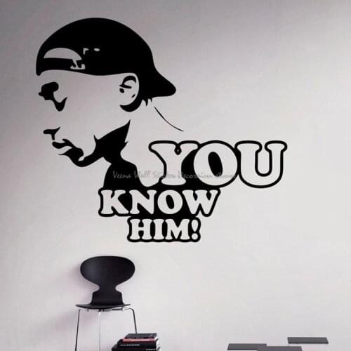 Rap Wall Stickers Hip Hop Rap Style Singer Music Street Dance Rap Lovers Music Studio Teen Room Decoration Gift Vinyl Decal 16