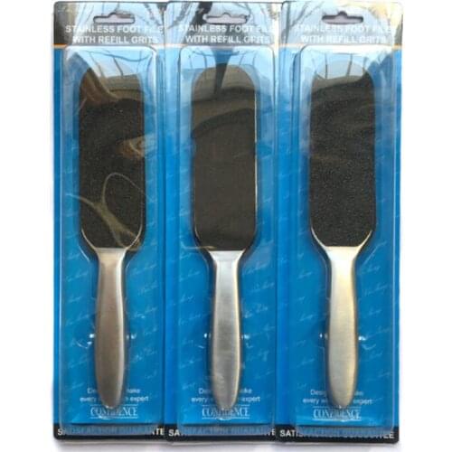 2021 New Pedicure Callus Remover Stainless Steel Foot Rasp File 10 Double-Sided Replacement Grits Pad Easy Heel Scrubber