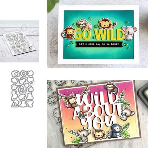 Monkey Panda Lion New Metal Cutting Dies & Stamps Scrapbook Dariy Decoration Stencil Embossing Template DIY Greeting Card 2021