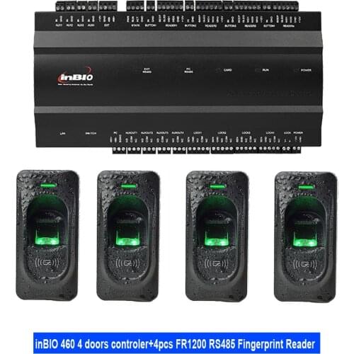 Inbio 260 460 IP-based Tcp/Ip Access Control Board RS485 Communication with 125Khz FR1200 waterproof RS485 Fingerprint reader