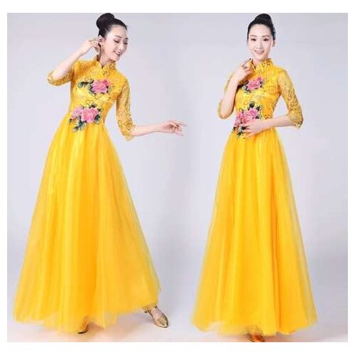Opening Dance Big Skirt Dress Costumes Adult New Stage Outfit Modern Dance Song Dancers Dance Costume Chinese New Year Dress