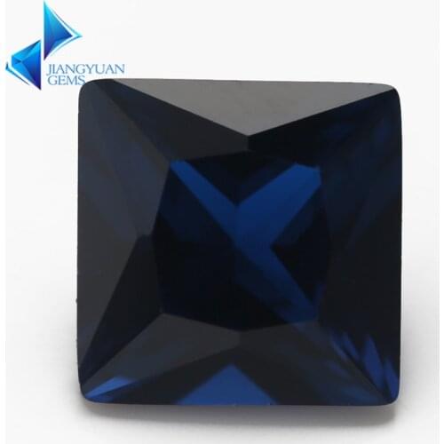 Size 3x3mm~10x10mm Square Shape 114# Dark Blue Stone Princess Cut Synthetic Spinel
