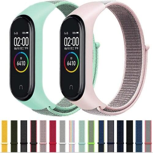 Bracelet for mi band 5 Strap Nylon Sport loop watch Belt pulsera correa Bracelet Miband Wristband for xiaomi Mi band 4 3 strap