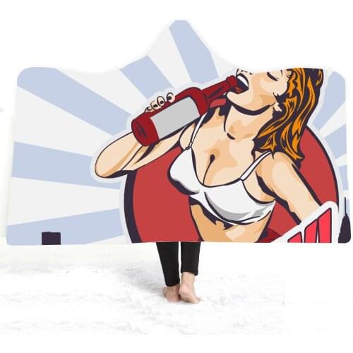 Style Fashion Magic Print Cape Hooded Cape Hooded Double Layer Plush Blanket California Exotic Cashmere Warm Heated Blanket