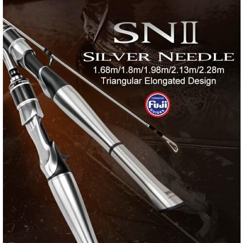 Kingdom SILVER NEEDLE II Fishing Rods Ultralight Fast Spinning rod 2 Sections UL L ML M MH Fuji Ring Carbon Casting Travel Rod