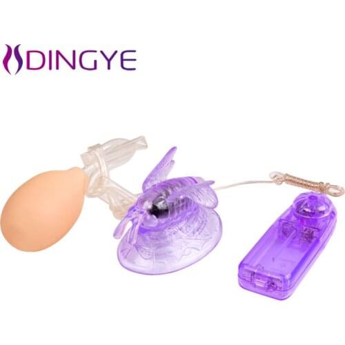 Butterfly Clitoral Vacuum Sucker Pump Licking Clitoral Stimulator Vagina Pump Vibrating Clit Massager Oral Sex Toys for Women