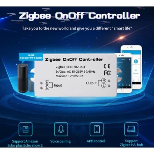 Zigbee On/Off Controller Smart Switch APP Remote Control Smart Home Module AC85-265V 10A