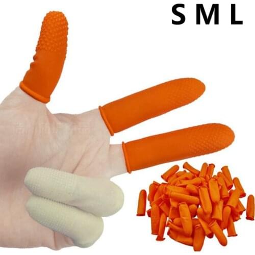 100pcs/lot Thicken Antislip finger gloves Disposable latex finger cots protector health Non-toxic Point note finger sets