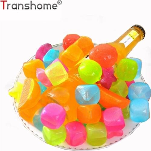 Transhome Star Square Ice Cube 20Pcs/set Plastic Reusable Multicolour Ice Physical Cooling Tools Party Tool Ice Cream Tools 2019