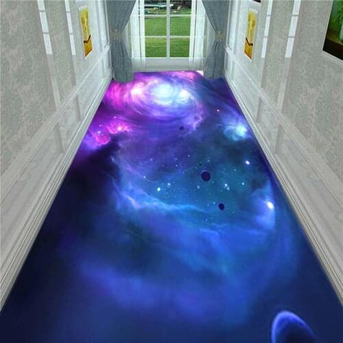 3D Galaxy Universe Star Corridor Rug Children Bedside Mat Kitchen Non-slip Carpet Home Decorative Mat Area Rug for Living Room