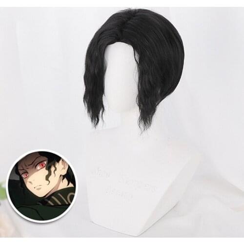 Anime Comic Demon Slayer Kimetsu No Yaiba Cosplay Wigs Kibutsuji Muzan Cosplay Wig Synthetic Wig Men Short Hair Blade Of Demon