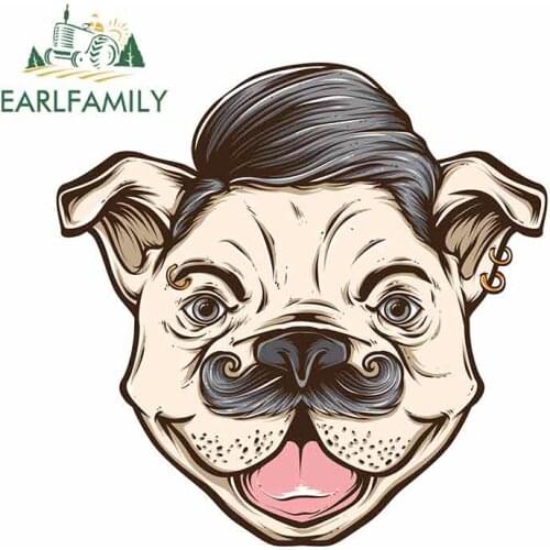 EARLFAMILY 13cm x 12.8cm for Dog Graffiti Sticker Vinyl Car Stickers Waterproof Custom Printing Decals Body for Car Decoration