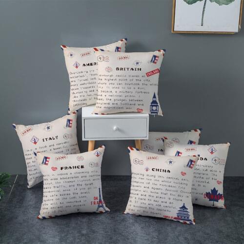 Peach Skin Pillowcase Nordic Simple Envelope Letter Printing Office Pillowcase Sofa Cushion To Customize