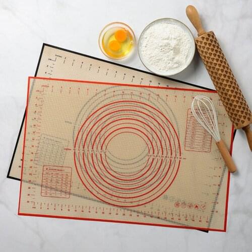 Pastry Pad Thickened Silicone Fiberglass Kneading Pad Oven High Temperature Resistant Pad With Scale Kitchen Tools