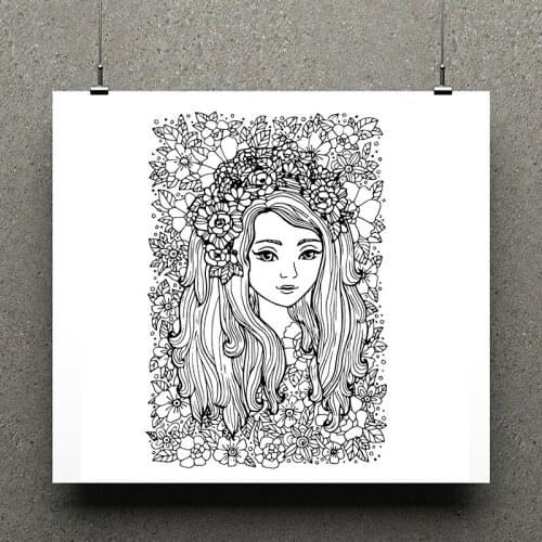 ZhuoAng beautiful Lovely girl Clear Stamp / Scrapbook Rubber Stamp / Craft Clear Stamp Card / Seamless Stamp
