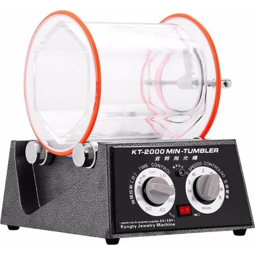 KT-2000 Drum Polishing Machine Jewelry Deburring Fixed File Fpeed and Setting Timing