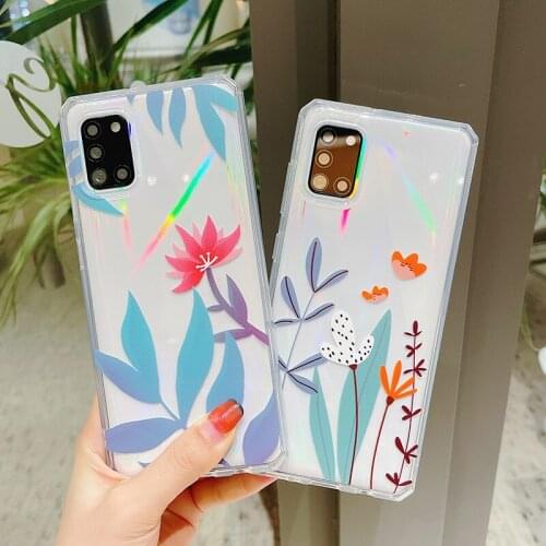 Love flower transparent Soft TOU case for Samsung galaxy A10 A31 A50 A71 A70 A42 A21S A51 A82 A81 A12 S20 S21 Ultra PLUS Cover