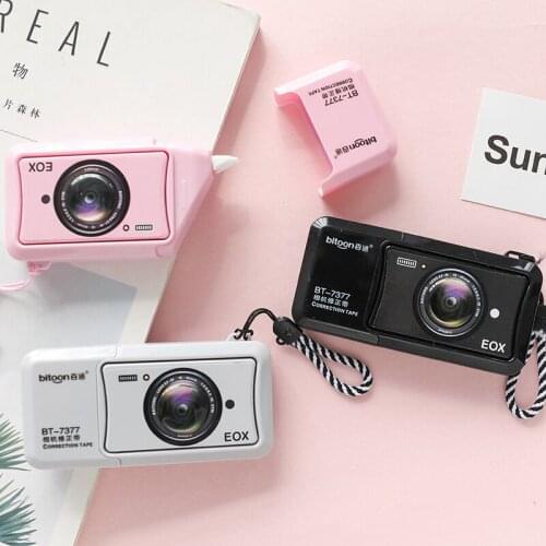 MINKYS Cute 10M Creative Camera Shape Portable Correction Tape Study Tool White Out Corrector Tape Kids Gift School Stationery