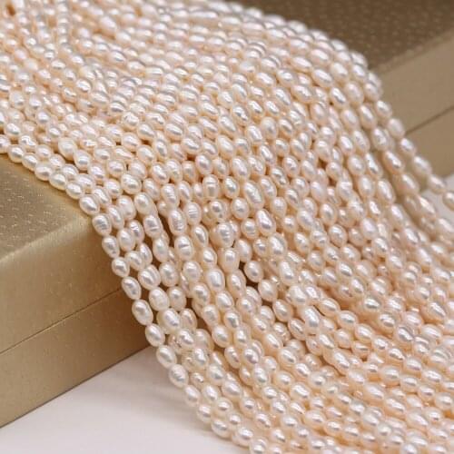 3-10mm Fashionable High-Quality Natural Freshwater Pearl Rice Bead String For DIY To Create Fashionable Single-Product Jewelry