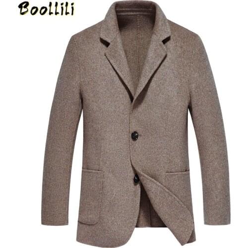 Boollili Wool Coat Men Spring Autumn Jacket Overcoat Black Blazer Mens Coats and Jackets Korean Abrigos Hombre