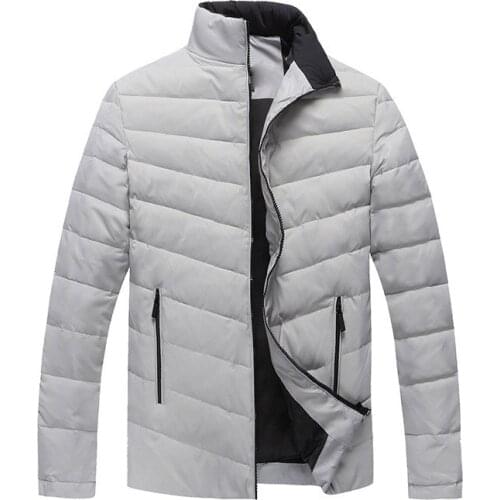 New Mens Winter coat Mens Warm Hatless Stand Collar Thick Coat Color Black / Royal blue / Red / Silver gray More Size XL-10XL