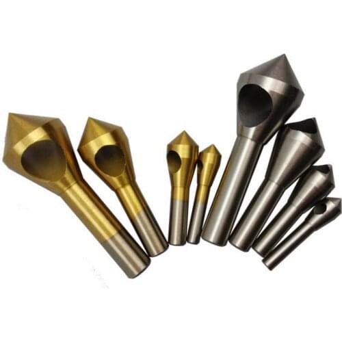 4pcs Set Titanium Countersink Deburring Drill Taper Hole Cutter Steel/Aluminum Countersunk Head Chamfering Tools 2-5-10-15-20