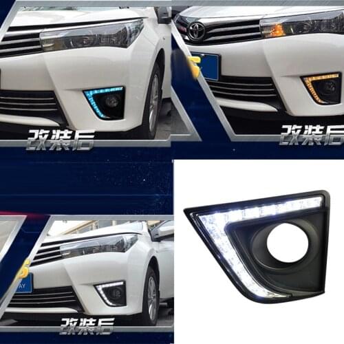 New Car Accessories LED DRL Daytime Running Lights Daylight Fog light LED fog lamp for TOYOTA COROLLA 2014 2015