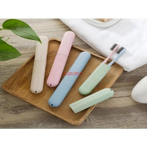 Environmental protection wheat straw toothbrush box portable travel toothbrush box washing teeth storage box