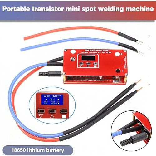 Portable DIY Mini Spot Welder Machine with LCD Display Automatic Touch Welding Mode for 18650 Battery 12V Car Battery Super Capc