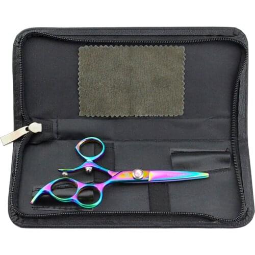 5.5/6" 440C fly scissors pinking professional hair dressing scissors barber rotating thumb flying shears japanese rotary shear