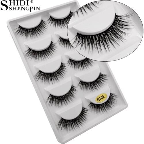 5 Pairs Eyelashes Natural Long Strip 3d Volume Mink Lashes 3d Eyelashes Makeup Lashes Mink Maquillaje 1 Box False Eyelashes G702