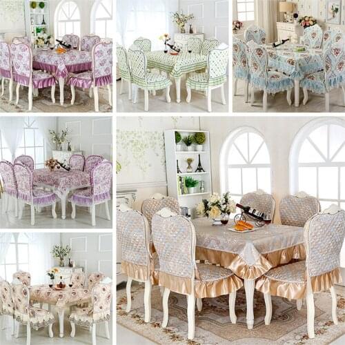 Luxurious quilted dining Table Cloth Thick Non-slip Cozy Chair Cushion Backrest Wedding Party Hotel Tablecloth Chair Cover