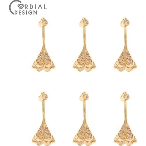 Cordial Design 50Pcs 8*19MM DIY Pendant/Hand Made/Earrings Accessories/Jewelry Findings & Components/Earrings Making/CZ Charms