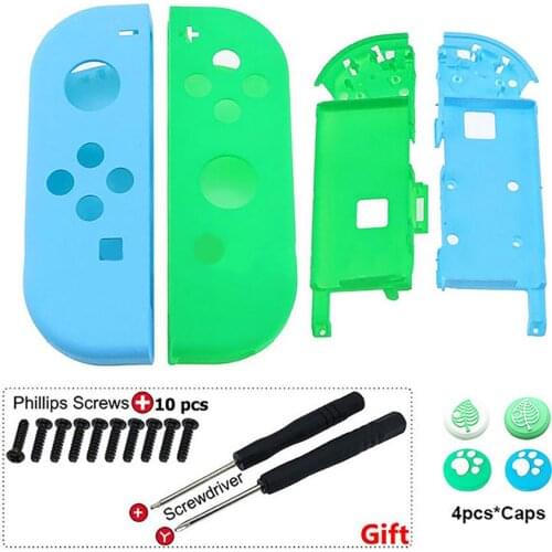 DIY Plastic Replacement Housing Shell For Nintend Switch NS J-Con Controller For Animal Crossing Thumb Cover Cap Handle Screws