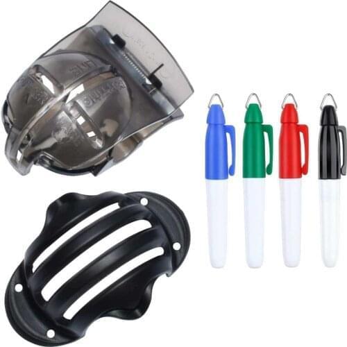 Golf Ball Triple Track 3 Line Marker Chrome Stencil +4Pcs Marker Pen Golf Line Liner Marker Drawing Tool Golf Marking Tool Kits