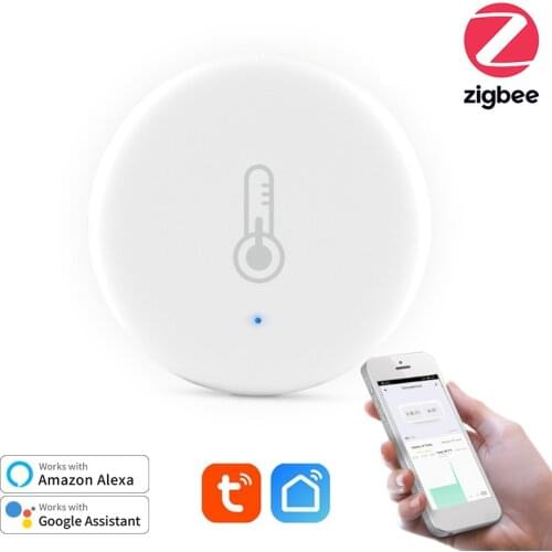 Tuya ZigBee Smart Temperature Sensor Humidity Sensor Long standby Wireless APP Control Alarm System With Alexa Google Home