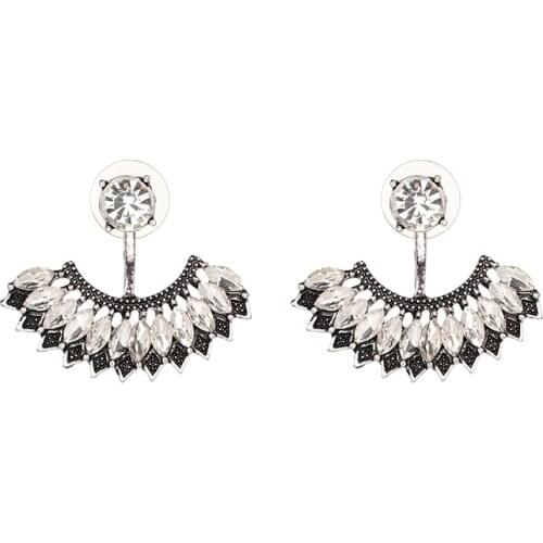 YaYi Jewelry Fashion Bohemia White Glass Crystal Rhinestone Dangle Women Hook Eardrop Wear Ear Band Long Tassel Earrings Gift