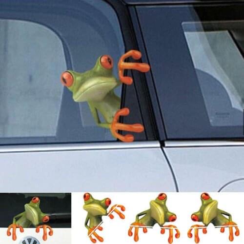 Funny Vivid 3d Frog Car Stickers Personality Simulation Frog Auto Window Product Accessories Decals Peep Frog Stickers