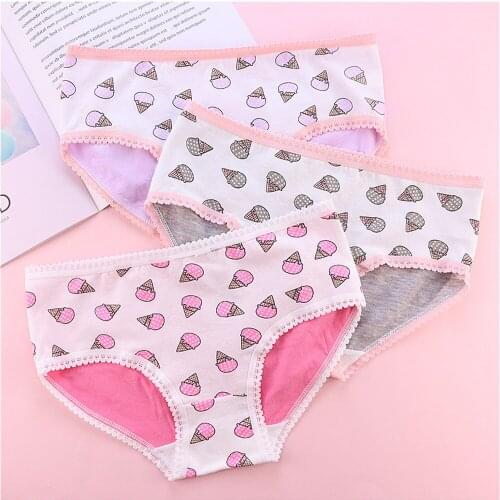 100% COTTON SWEET KOREAN ICE cream cone panties women low waist, cotton panties TL231
