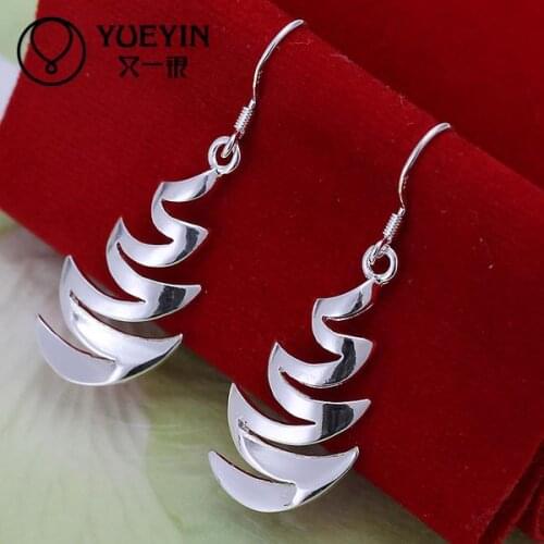 Wholesale silver plated Dangle earrings for women wedding jewelry Long Earrings for day wear Factory Price Hot Sale